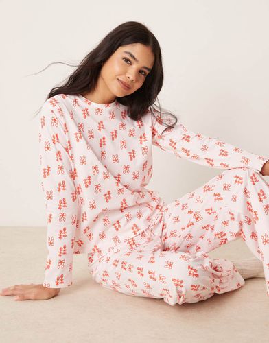 Pyjama avec pantalon et top à manches longues et imprimé nauds - /rouge - Asos Design - Modalova