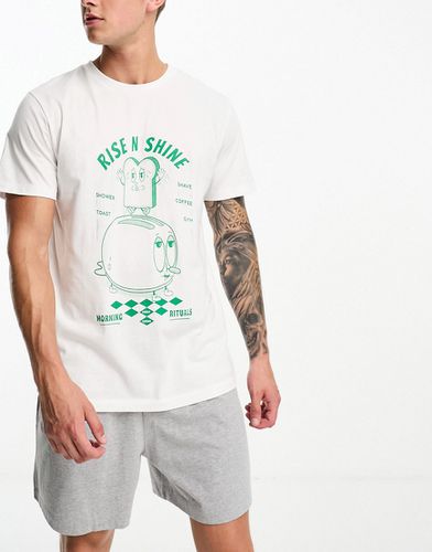 Pyjama confort avec t-shirt et short à imprimé vert - Asos Design - Modalova