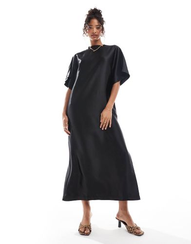 Robe t-shirt mi-longue coupe oversize en satin - Asos Design - Modalova