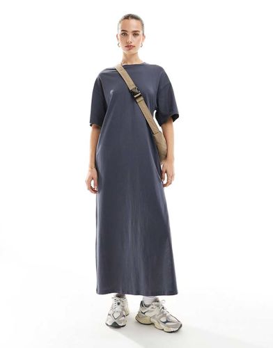 Robe t-shirt oversize longueur mollet - Anthracite - Asos Design - Modalova