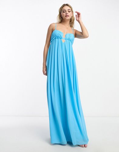 Robe babydoll longue à corsage froncé - Turquoise - Asos Design - Modalova
