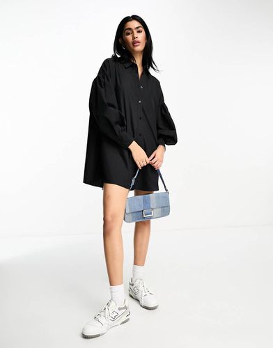 Robe chemise courte coupe boyfriend à manches blousantes - Asos Design - Modalova