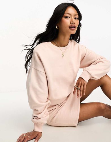 Robe courte à col ras de cou et manches blouson - Rose pâle - Asos Design - Modalova