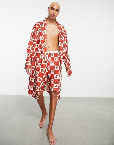 Robe de chambre d'ensemble à carreaux - Asos Design - Modalova