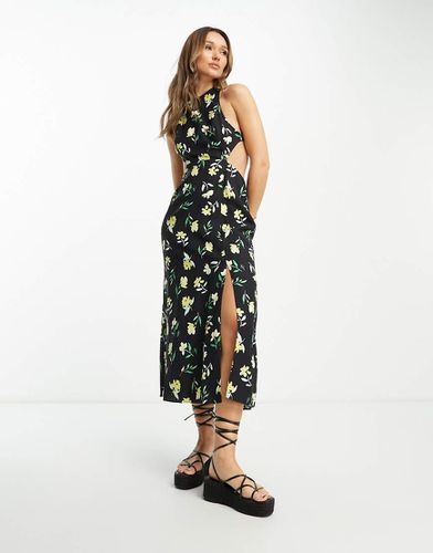 Robe d'été mi-longue à motif fleuri avec bretelles croisées dans le dos - Asos Design - Modalova