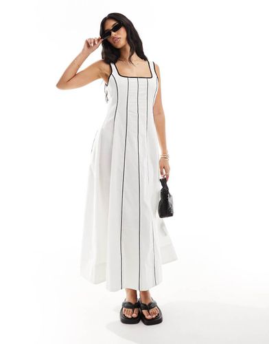 Robe d'été longue style tennis à surpiqûres et bordure contrastante - Asos Design - Modalova