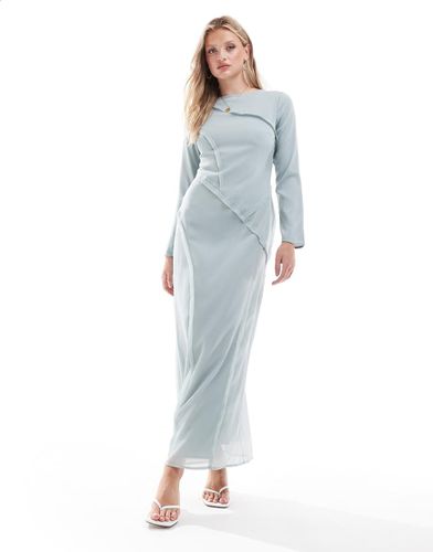 Robe longue à coutures effilochées - ardoise - Asos Design - Modalova