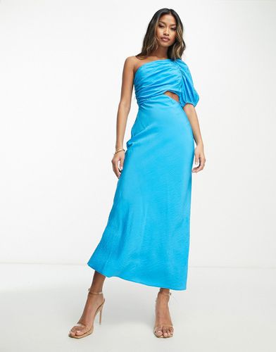 Robe longue asymétrique avec découpe sur le côté à la taille - Turquoise délavé - Asos Design - Modalova