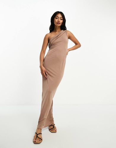 Robe longue drapée asymétrique en modal - Asos Design - Modalova