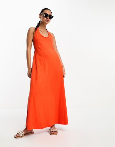 Robe longue en modal à dos nu plongeant - tomate - Asos Design - Modalova