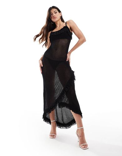 Robe longue en maille à volants - Asos Design - Modalova