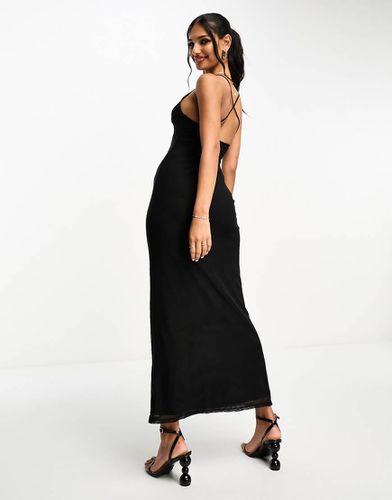 Robe longue en tulle avec bretelles fines croisée dans le dos - Asos Design - Modalova