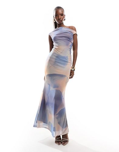 Robe longue sans manches en tulle à imprimé pétale - Rose pastel - Asos Design - Modalova