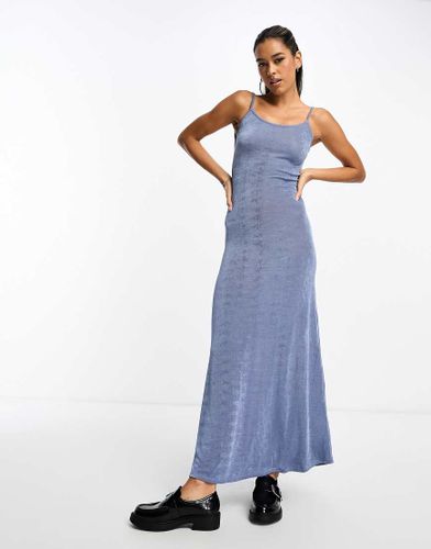 Robe longue près du corps à bretelles - Bleu - Asos Design - Modalova