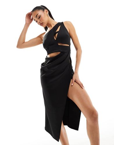 Robe mi-longue asymétrique à découpe - Asos Design - Modalova