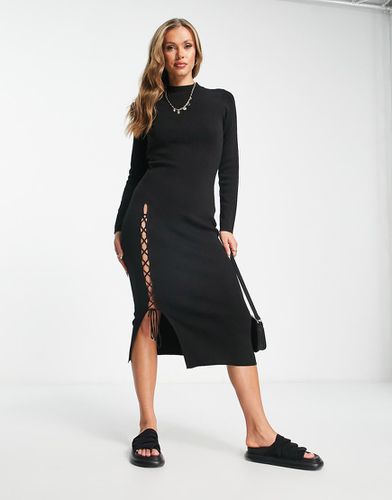 Robe mi-longue en maille avec lacets - Asos Design - Modalova