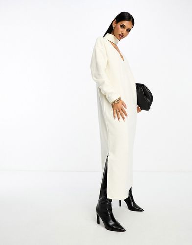 Robe pull mi-longue ultra-douce à manches longues avec effet collier ras de cou - Asos Design - Modalova