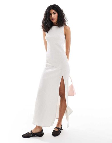 Robe rayée longue avec fente haute et taille basse - Asos Design - Modalova