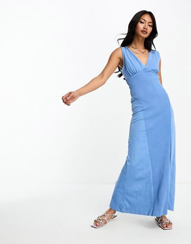 Robe rétro mi-longue avec buste à surpiqûres - délavé - Asos Design - Modalova