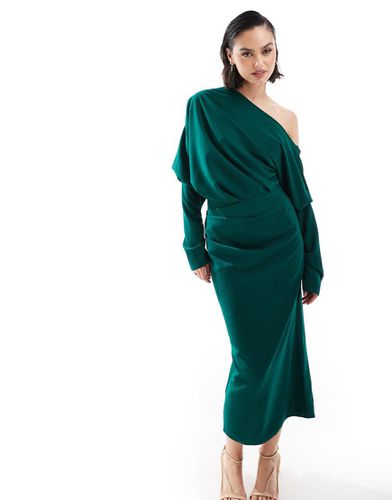 Robe souple mi-longue à épaule tombante - Vert forêt - Asos Design - Modalova