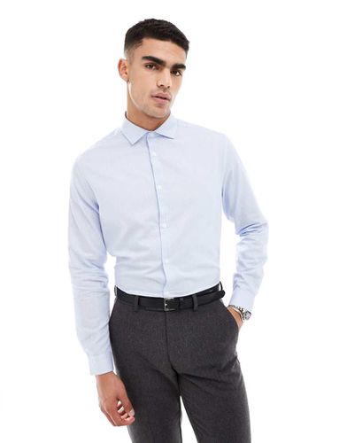 Regular shirt with cutaway collar in blue textured fabric - Asos Design - Modalova