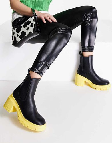 Rio - Bottines Chelsea à talon mi-haut - et jaune - Asos Design - Modalova