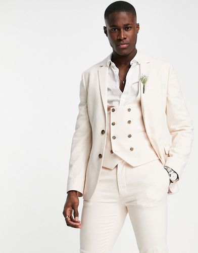 Wedding - Veste de costume ultra ajustée à texture ail-de-perdrix - Asos Design - Modalova