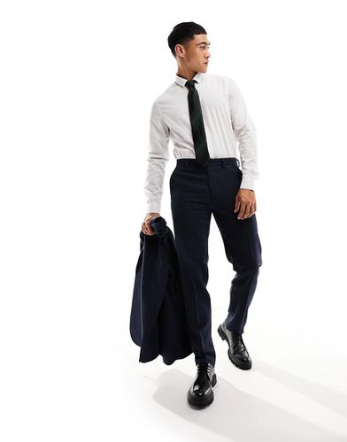 Wedding - Pantalon de costume ajusté en maille de laine mélangée tressée - Asos Design - Modalova