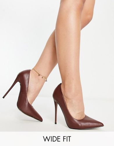 Wide Fit - Passion - Escarpins à talon aiguille - Chocolat - Asos Design - Modalova