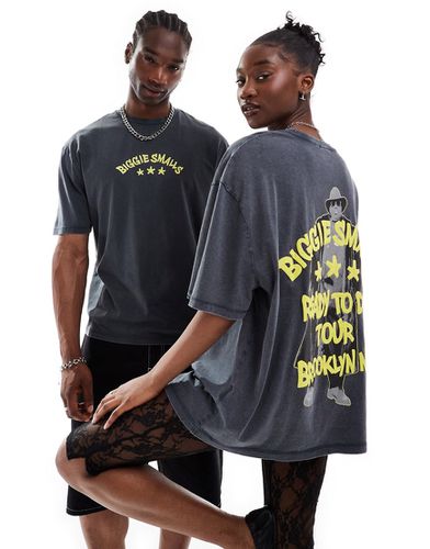 T-shirt unisexe oversize à imprimé Biggie Smalls en relief - délavé - Asos Design - Modalova
