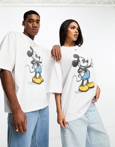T-shirt unisexe oversize à imprimé Mickey Mouse esquissé - cassé - Asos Design - Modalova