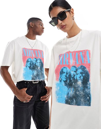 T-shirt unisexe oversize à imprimé Nirvana sous licence - cassé - Asos Design - Modalova
