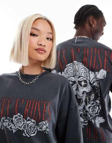 T-shirt unisexe oversize avec imprimé Guns N' Roses Tour sous licence - délavé - Asos Design - Modalova