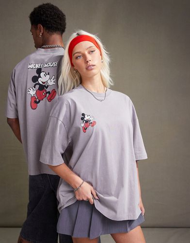 T-shirt unisexe oversize avec imprimé Mickey Mouse - Marron - Asos Design - Modalova