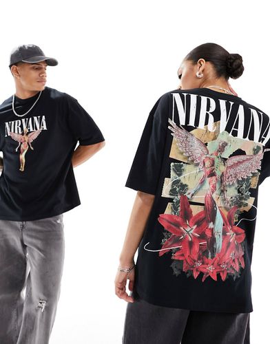 T-shirt unisexe oversize avec motifs Nirvana et anges sous licence - Asos Design - Modalova