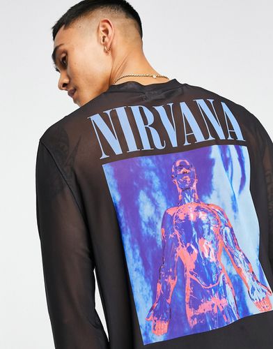 T-shirt à manches longues en tulle Power Mesh avec imprimé Nirvana - Asos Design - Modalova