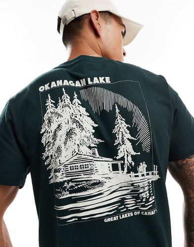 T-shirt à imprimé paysage lac au dos - foncé - Asos Design - Modalova