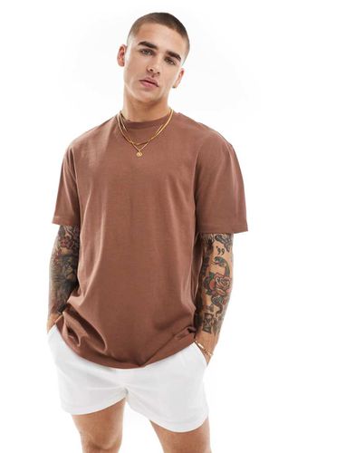 T-shirt basique décontracté en tissu épais 240 g/m² - Marron - Asos Design - Modalova