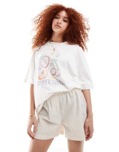 T-shirt boyfriend avec broderie Summer Fruits - Asos Design - Modalova