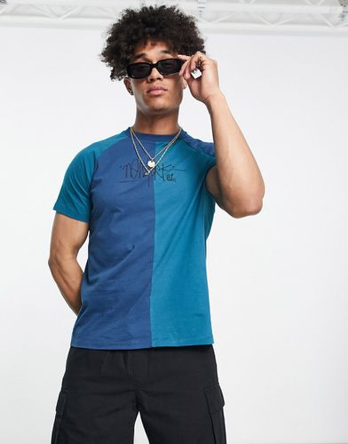 T-shirt color block à imprimé New York - Bleu marine délavé - Asos Design - Modalova