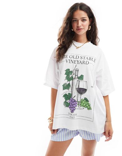 T-shirt coupe boyfriend avec imprimé Vineyard - Asos Design - Modalova