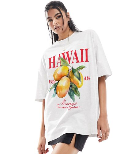 T-shirt coupe boyfriend avec motif hawaïen - Glace chiné - Asos Design - Modalova