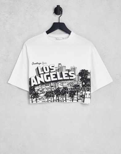 T-shirt coupe carrée avec imprimé graphique LA effet découpé - Asos Design - Modalova