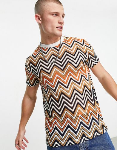 T-shirt crocheté à motif géométrique - Asos Design - Modalova