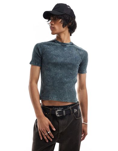 T-shirt crop top moulant - délavé - Asos Design - Modalova