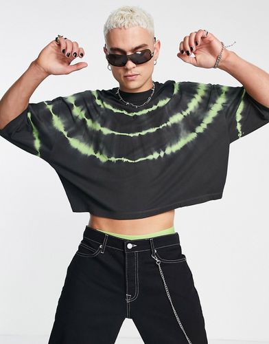 T-shirt crop top oversize effet tie-dye - Vert et - Asos Design - Modalova