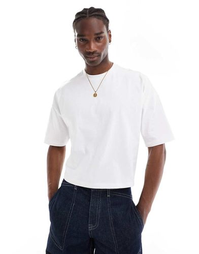 T-shirt crop top oversize en tissu épais 240 g/m² avec épaules tombantes - Asos Design - Modalova