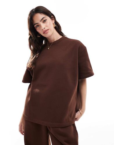 T-shirt d'ensemble oversize en molleton - Chocolat - Asos Design - Modalova