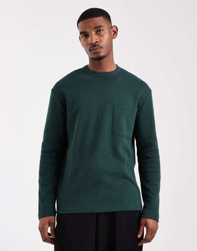 T-shirt dcontract gaufr  manches longues et poche - Asos Design - Modalova