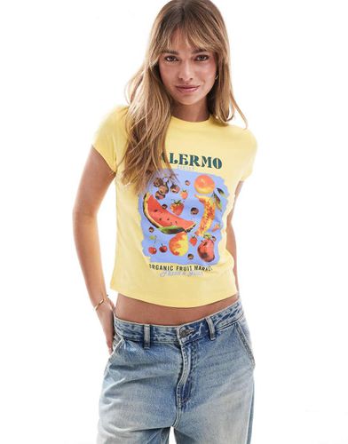 T-shirt effet rétréci à imprimé Palermo - Asos Design - Modalova